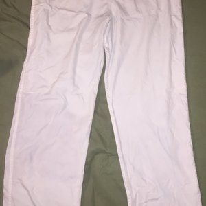 White Cargo Scrub Pants